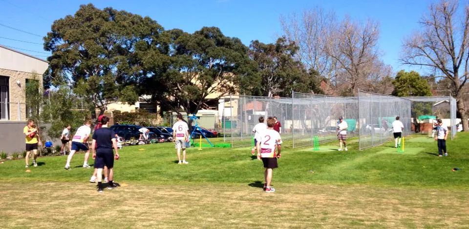 Warm-up beside the practice nets · c.2015
